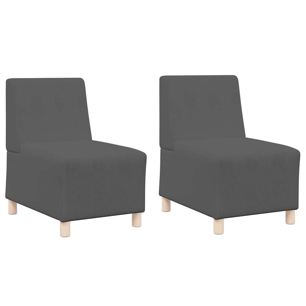 Fotel 2 pcs ciemno szary 55 x 74 x 82 cm Tkanina sztruksowa Lumarko!