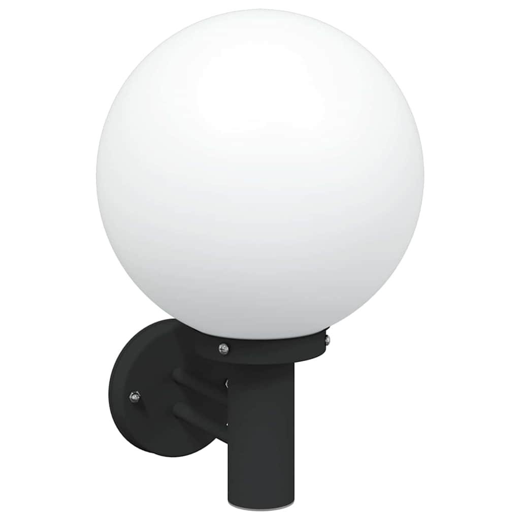 Zewnętrzna Lampa Ścienna Czarna Stal Nierdzewna IP44 Lumarko!