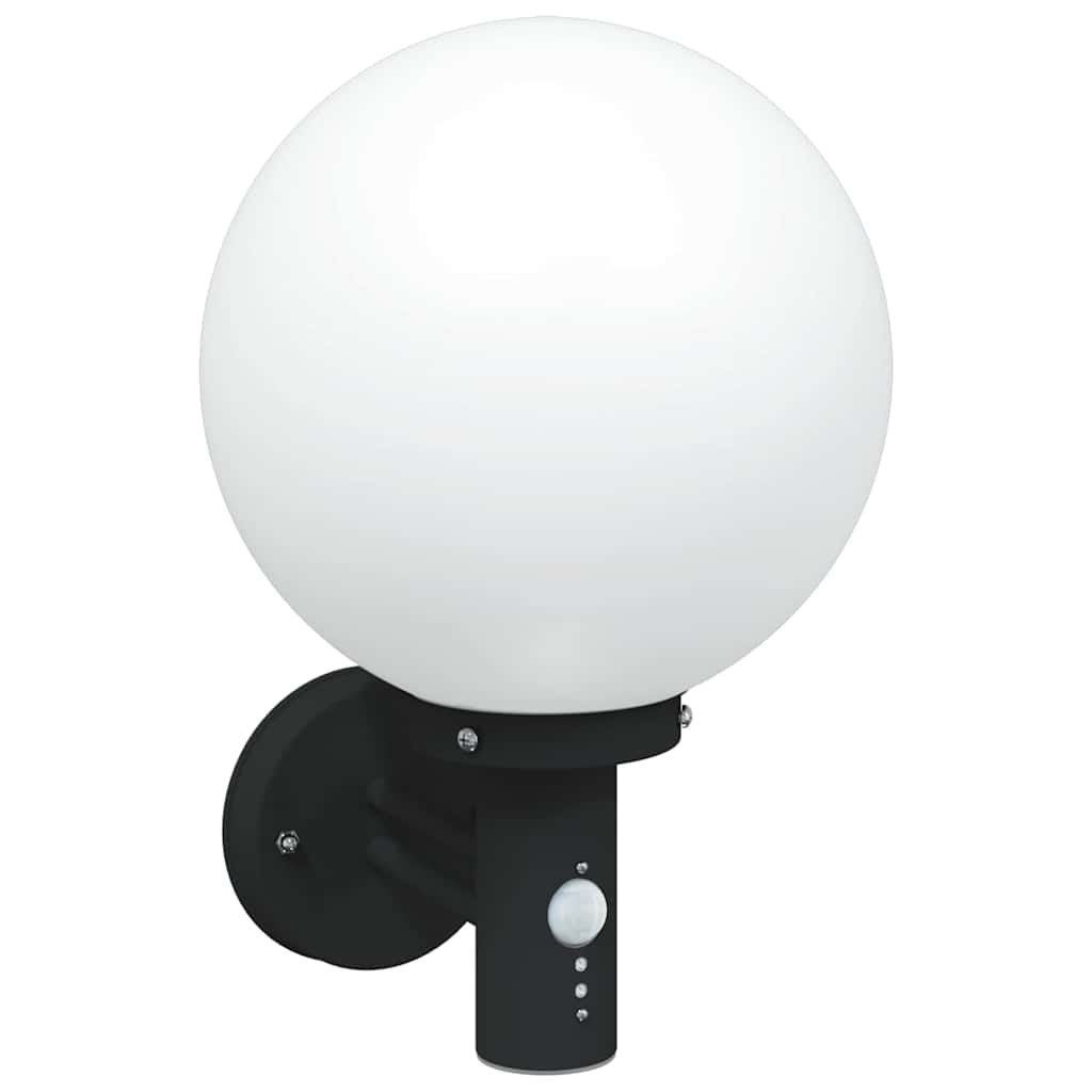 Lampa ścienna na zewnątrz z czujnikiem Czarna Stal nierdzewna IP44 Lumarko!
