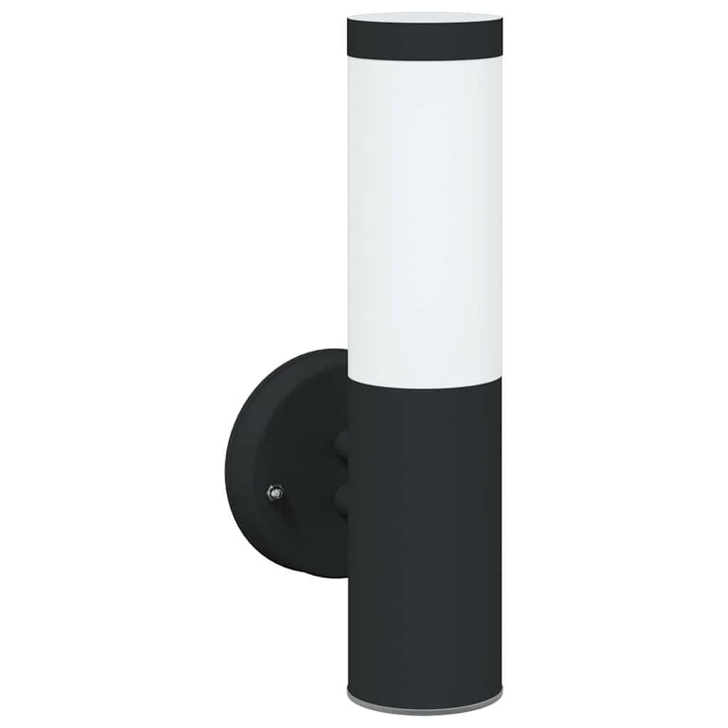 Zewnętrzna lampa ścienna 2 szt. Czarna stal nierdzewna IP44 Lumarko!