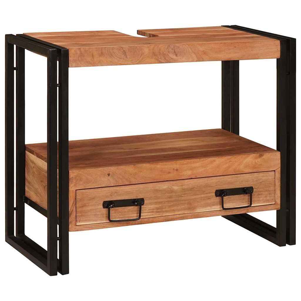 Szafka pod umywalkę 71 x 33 x 58 cm Lite Drewno Akacjowe, Stal Lumarko!