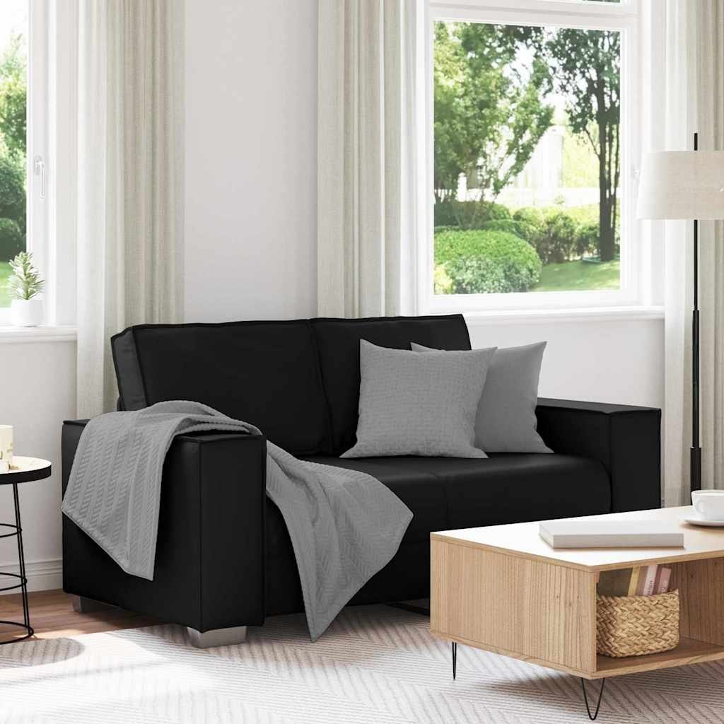 Sofa Dwuosobowa Czarna 120 cm ze Skóry Ekologicznej Lumarko!