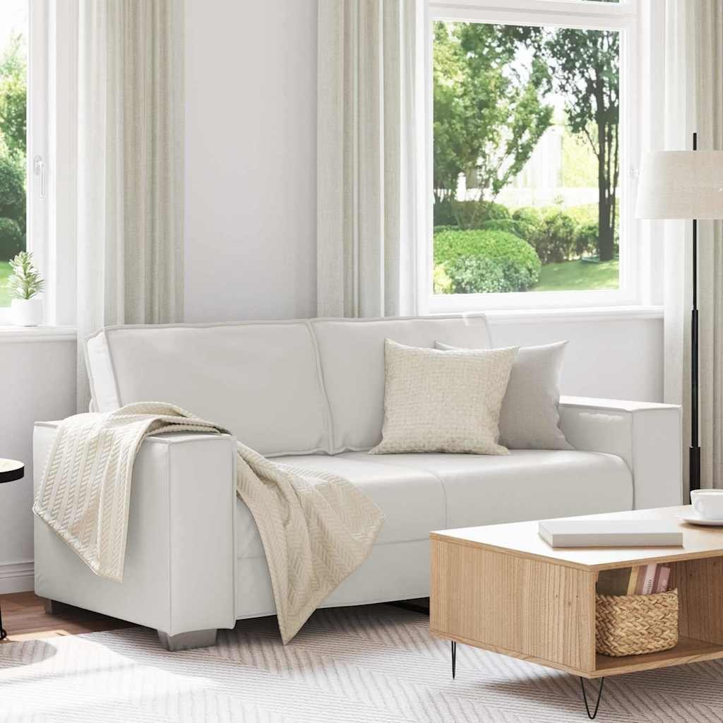 Sofa dwuosobowa Biała 140 cm z ekoskóry Lumarko!