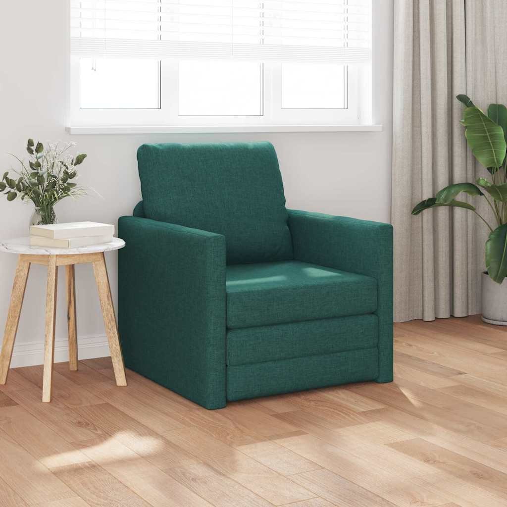 Sofa łóżko 2 w 1 ciemnozielona 74x77x81 cm z materiału Lumarko!