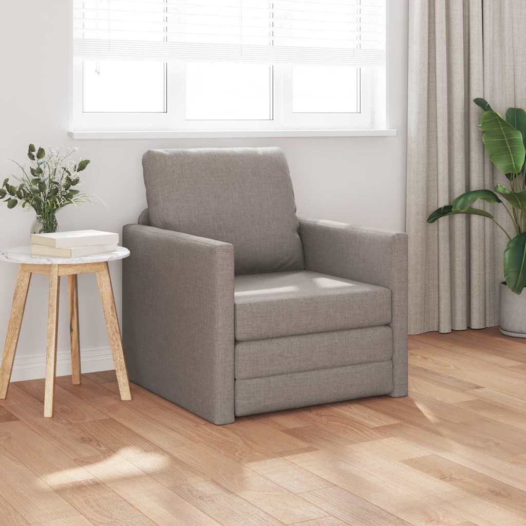 Sofa łóżko 2 w 1 taupe 74x77x81 cm tkanina Lumarko!