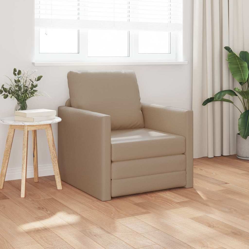 Fotel narożny 2 w 1 Cappuccino z sztucznej skóry