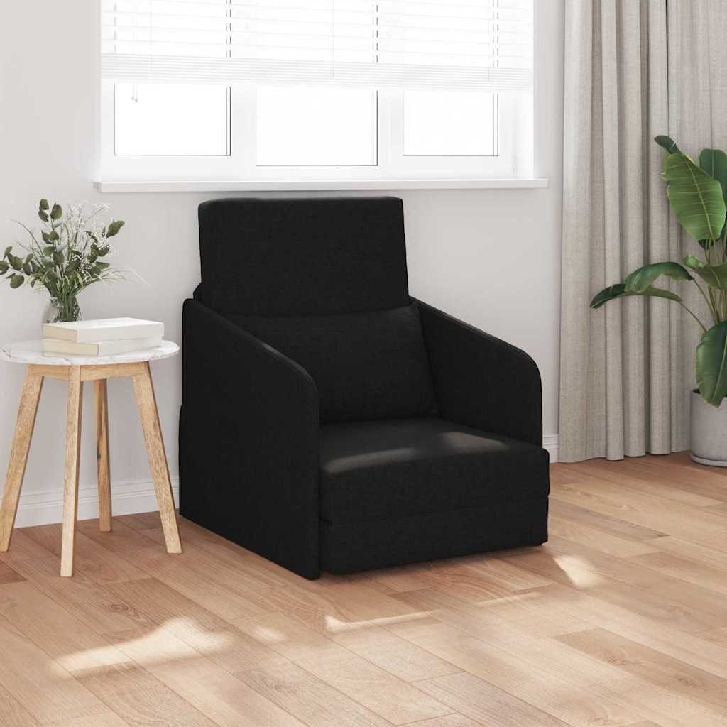 Sofa łóżko 2 w 1 Czarna 65x80x83 cm Tkanina Lumarko!