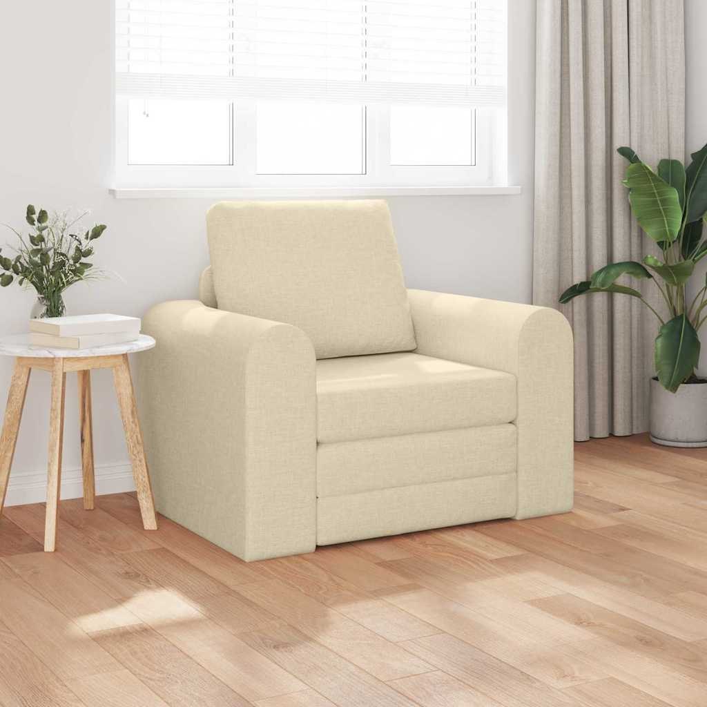 Sofa Łóżko 2 w 1 Kremowa 98x71x83 cm Tkanina Lumarko!