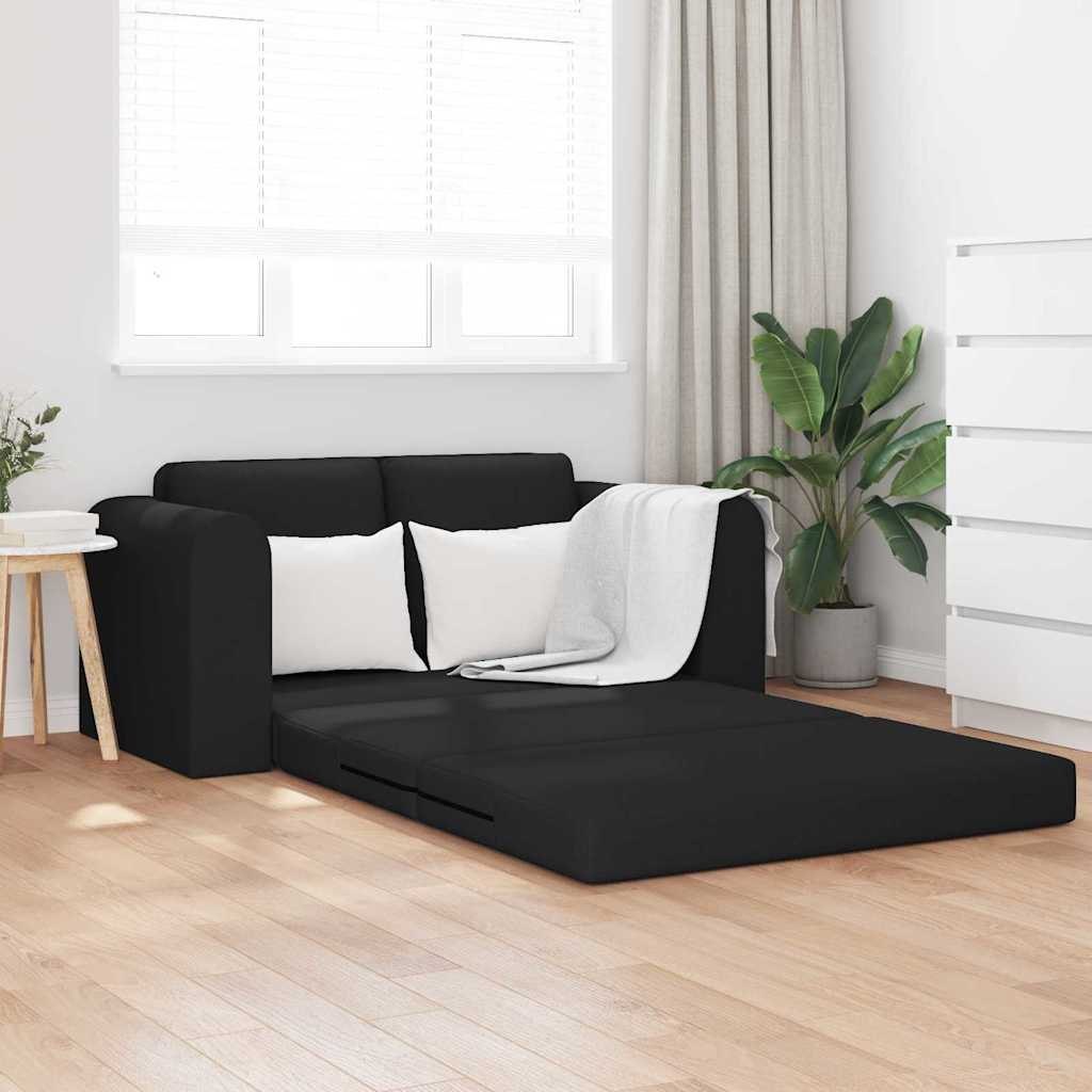 Sofa na podłodze z funkcją łóżka 2w1 Czarna 148x71x83 cm Tkanina Lumarko!