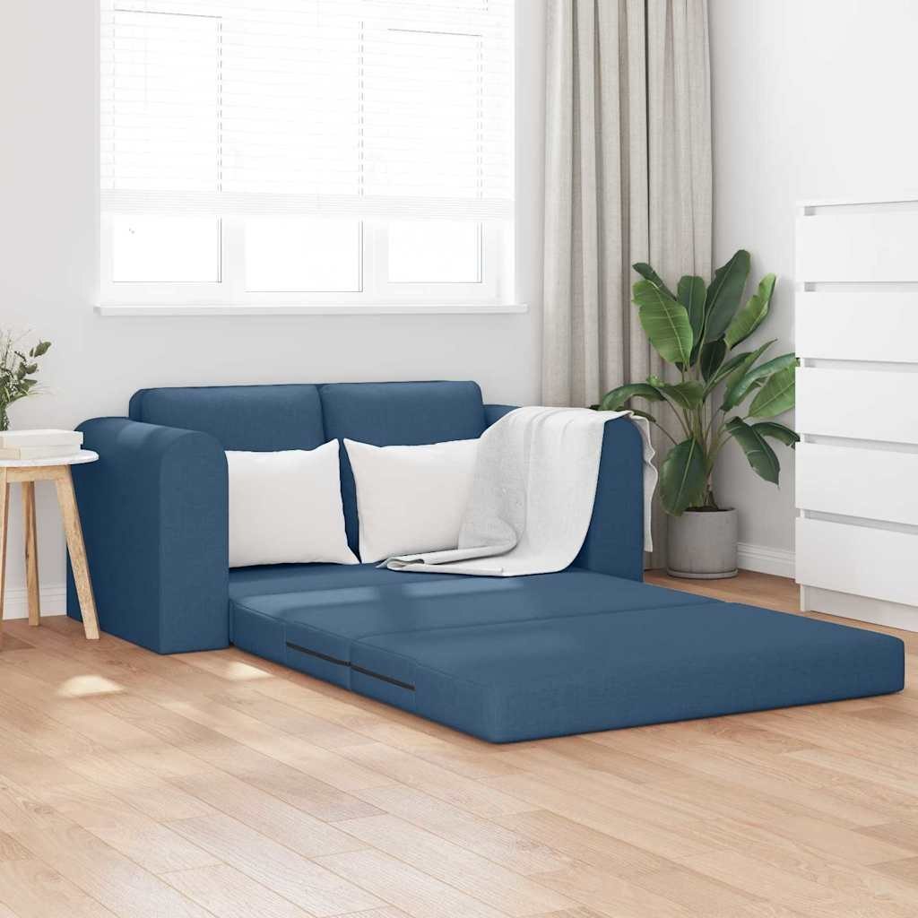 Floor Sofa Bed 2 w 1 Niebieska 148x71x83 cm Tkanina Lumarko!