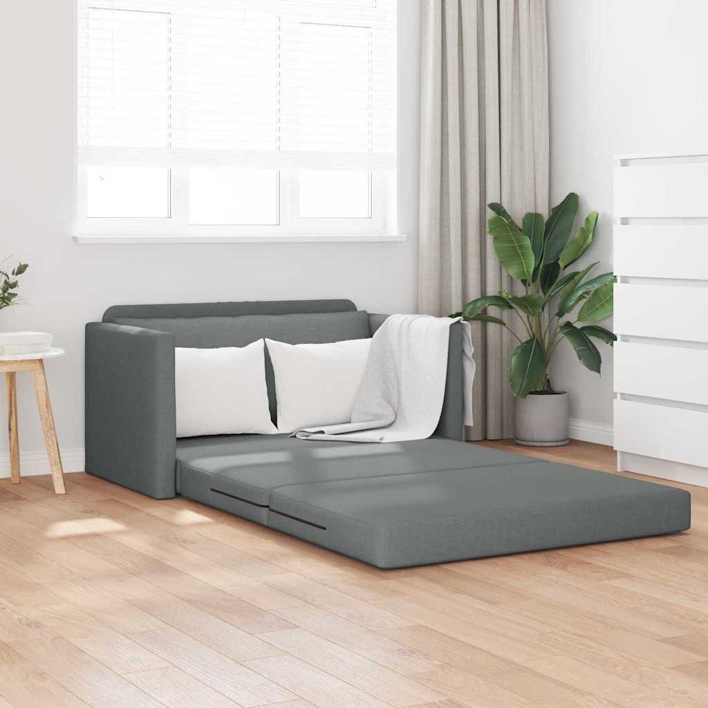 Sofa podłogowa 2 w 1 ciemnoszara 124x71x78 cm tkanina Lumarko!