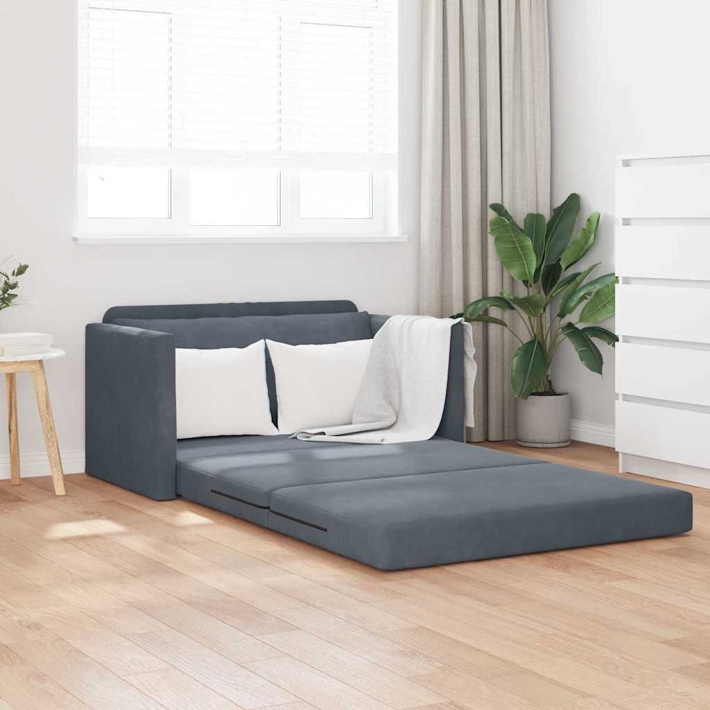 Sofa łóżko 2 w 1 Ciemnoszary 124x204x61 cm Welur Lumarko!