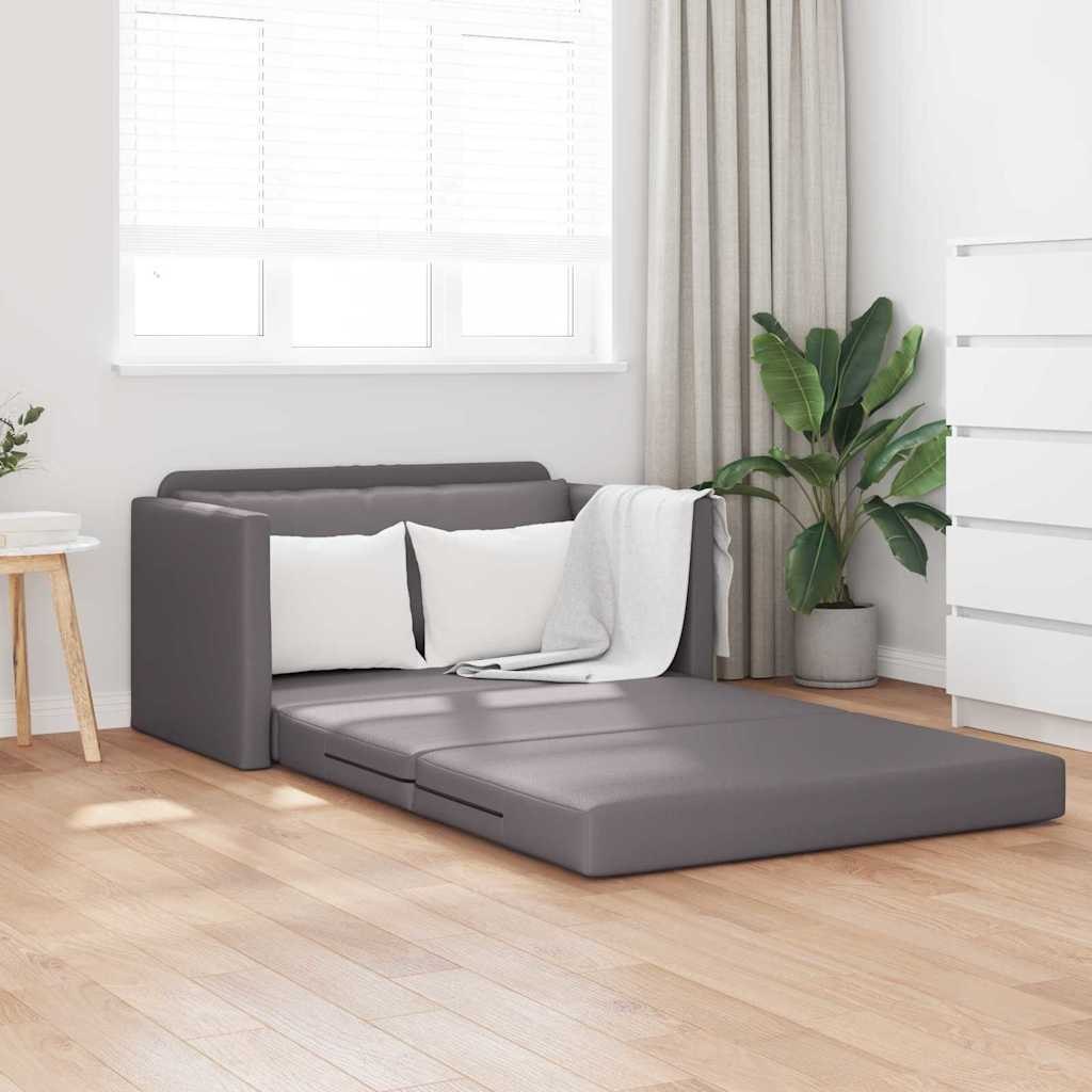 Sofa na podłodze 2 w 1 Szara 124x71x78 cm Sztuczna skóra Lumarko!
