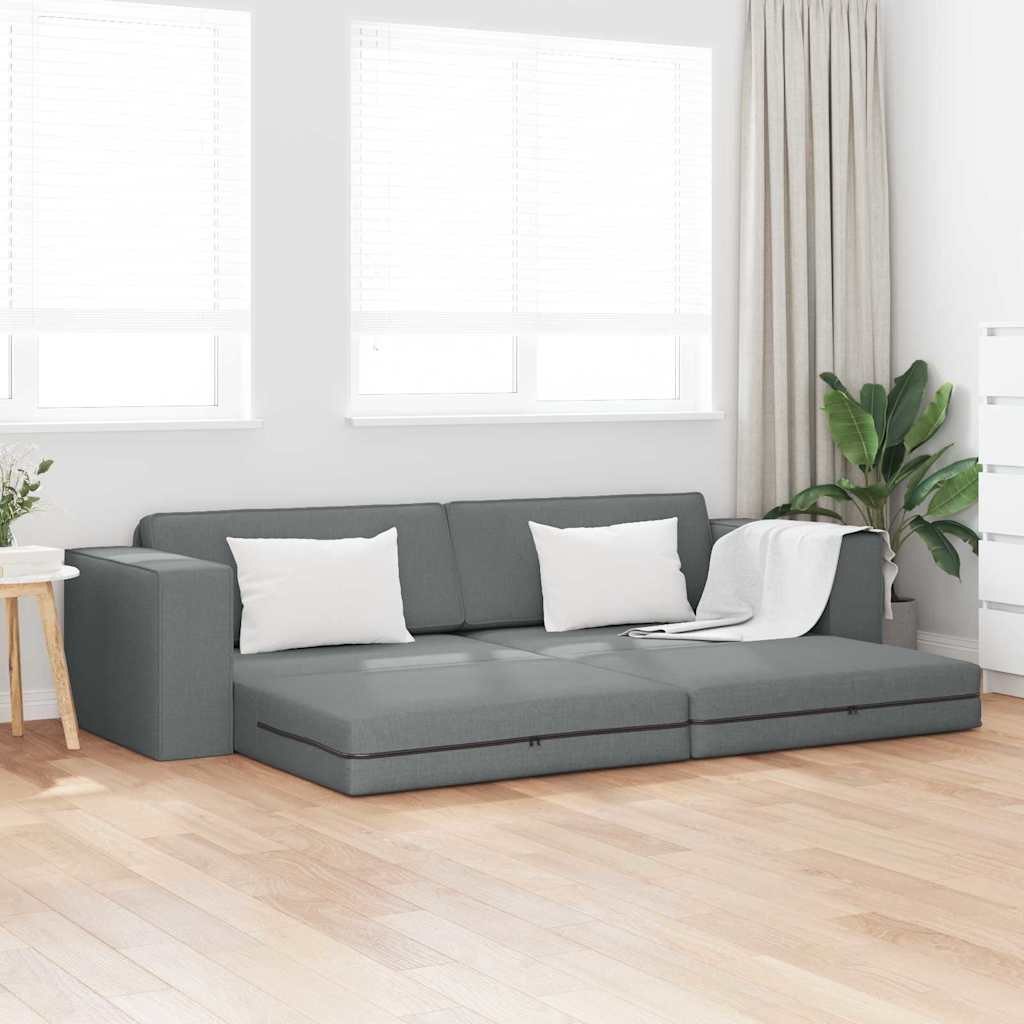 Sofa Łóżko 2-w-1 Ciemnoszara 245x150x60.5 cm Tkanina Lumarko!