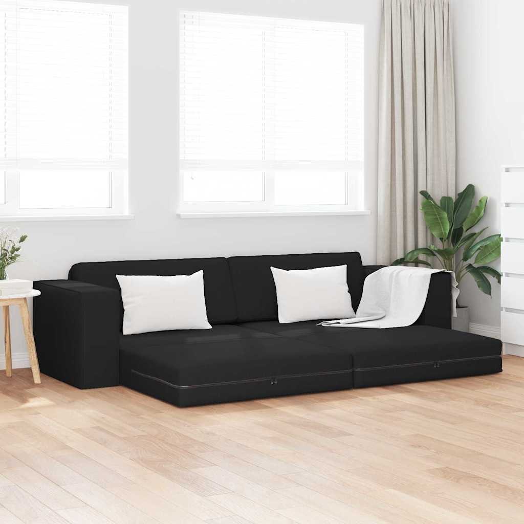 Sofa Łóżko 2-w-1 Czarna 245x150x60.5 cm Tkanina Lumarko!