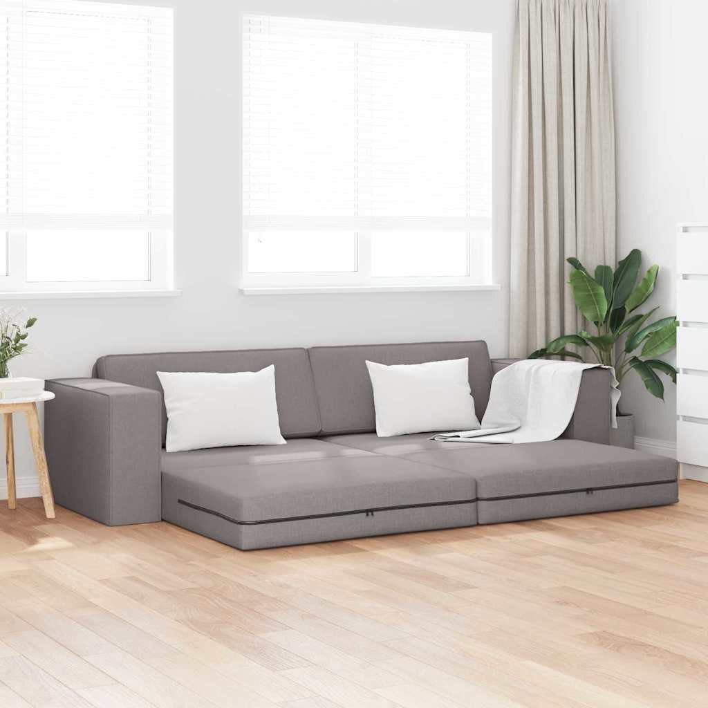 Podłogowa Sofa Łóżko 2 w 1 Taupe 245x150x60.5 cm Tkanina Lumarko!