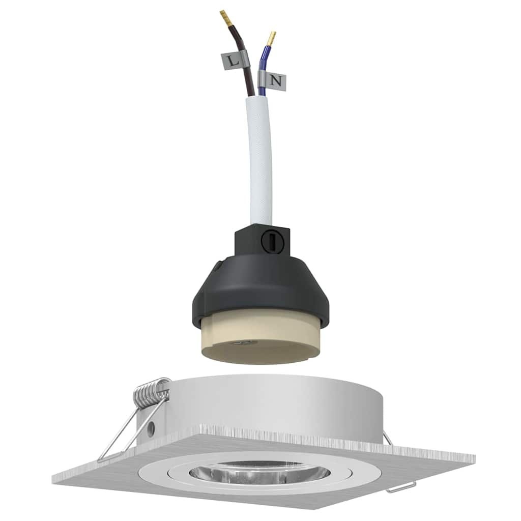Lampy wpuszczane 24 szt. Kwadrat GU10 Srebrny 91x91 mm Lumarko!
