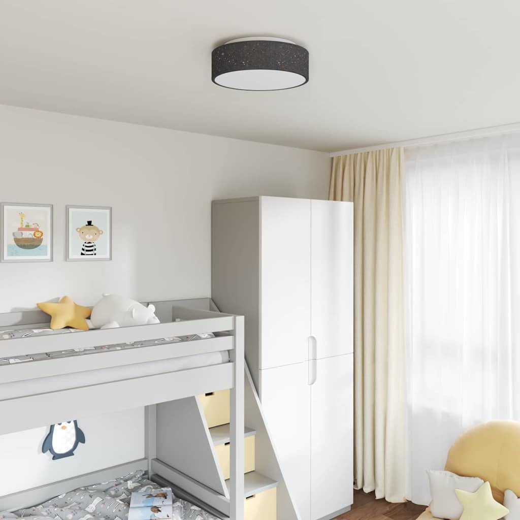 Lampy sufitowe z gwiaździstym kloszem czarna Ø 38 cm tkanina E27 Lumarko!
