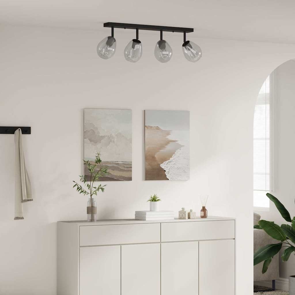 Lampa sufitowa z regulowanym abażurem szklanym Anthracite E27 Lumarko!