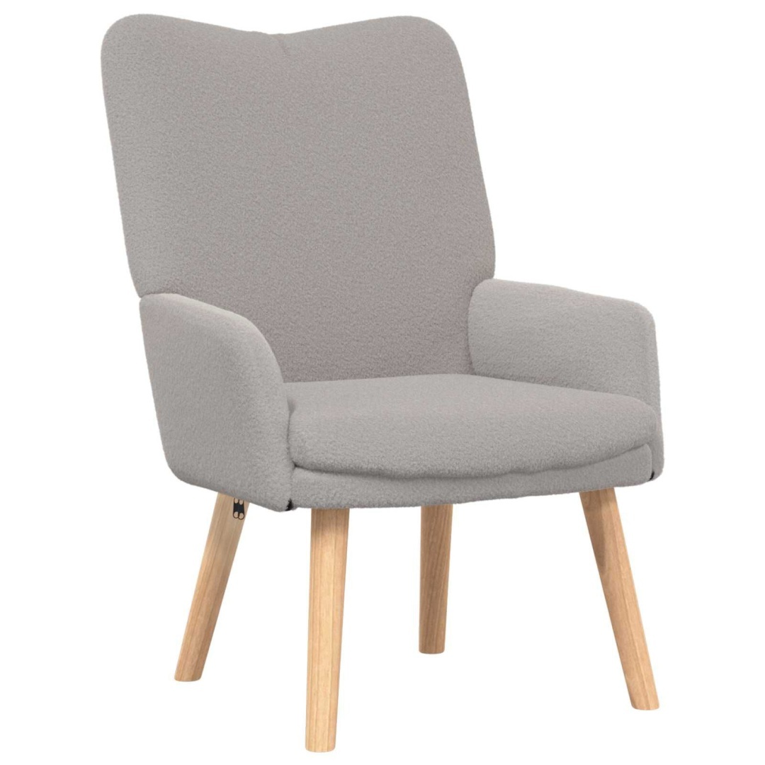 Fotel Jasnoszary 63 x 67 x 94 cm Tkanina owcza i sklejka