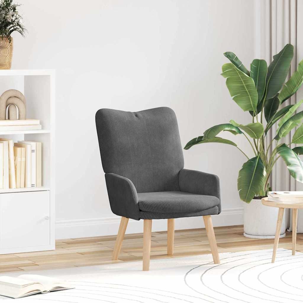 Fotel relaksacyjny ciemnoszary z materiału corduroy Lumarko!