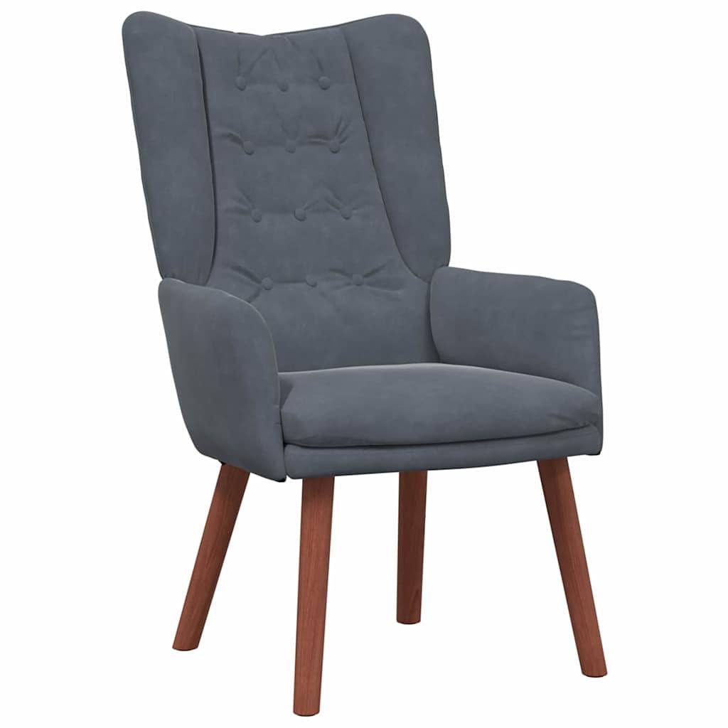 Fotel Ciemnoszary 63 x 67 x 94 cm Aksamit