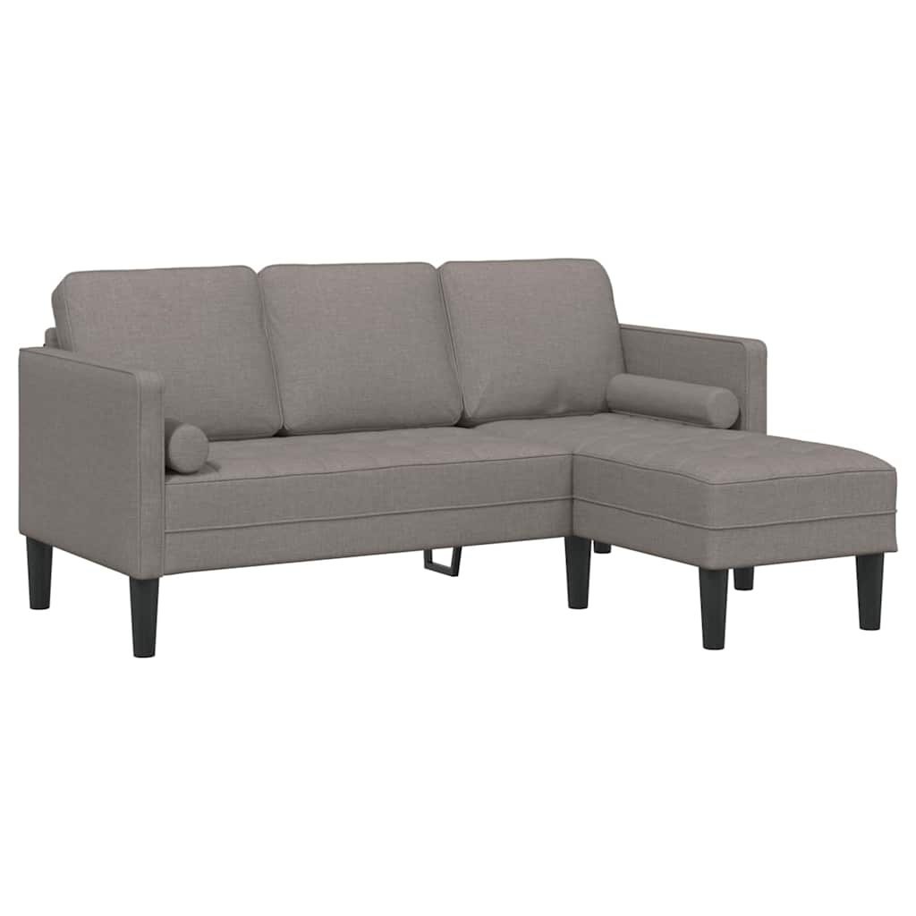 Kanapa narożna 3-osobowa taupe 160 cm z tkaniny Lumarko!