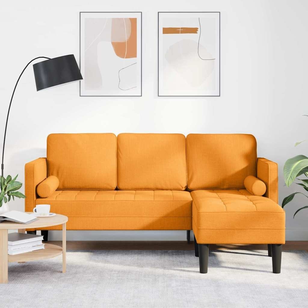 3-osobowa kanapa w kształcie litery L ciemnożółta 160 cm z materiału Lumarko!