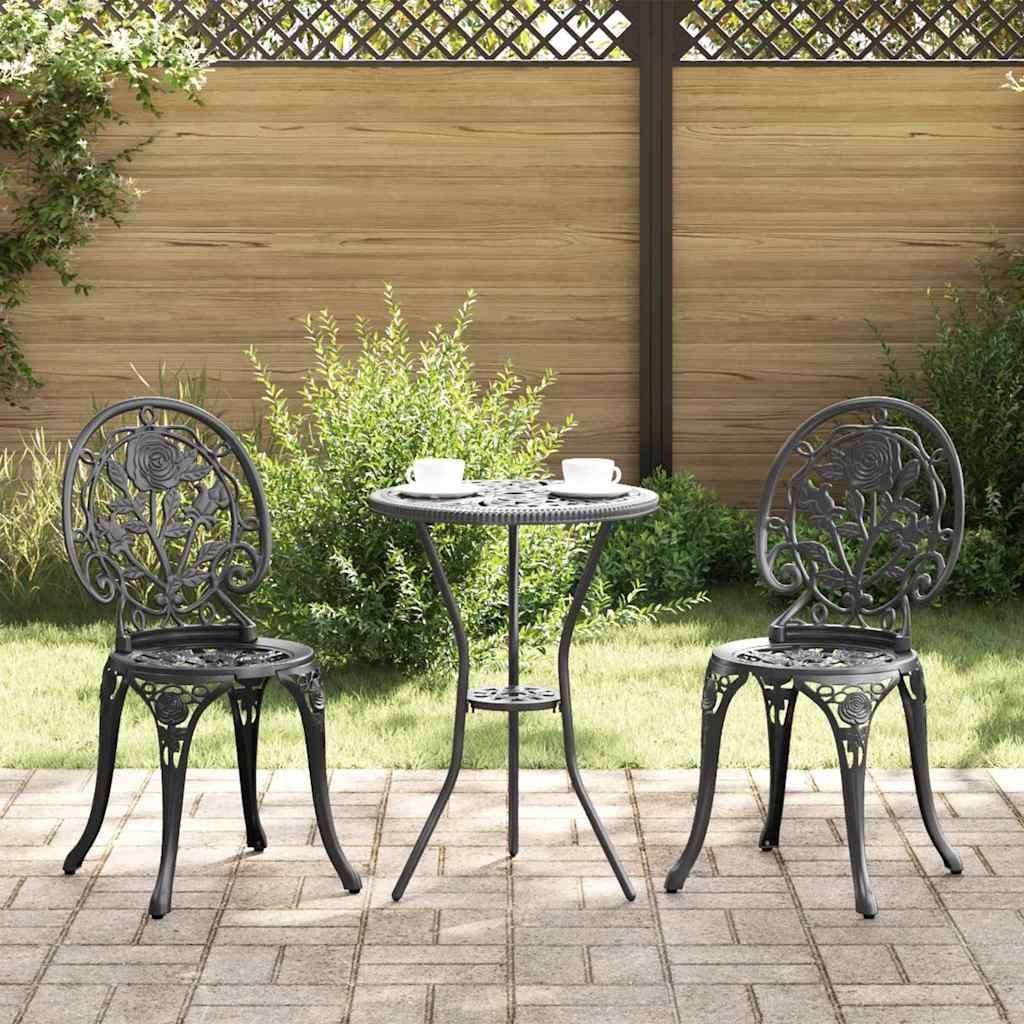 Zestaw Bistro Ogrodowego 3 pcs Czarny Aluminium Lumarko!