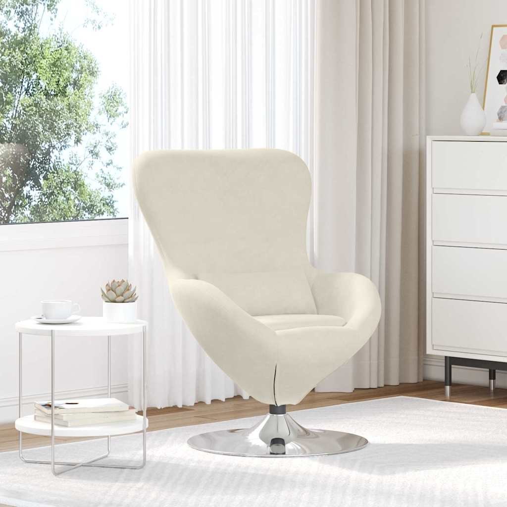 Fotel jajo Kremowy 63 x 73 x 90 cm Aksamit Lumarko!