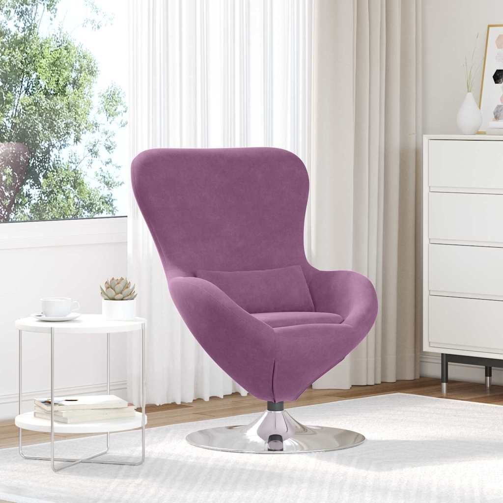 Fotel jajo Fioletowy 63 x 73 x 90 cm Aksamit Lumarko!