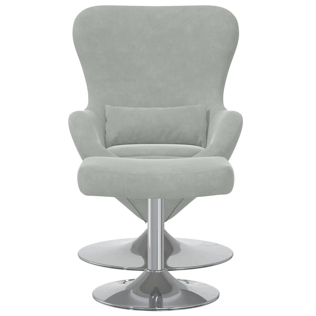 Fotel jajo 2 pcs Jasnoszary 63 x 73 x 90 cm Aksamit Lumarko!