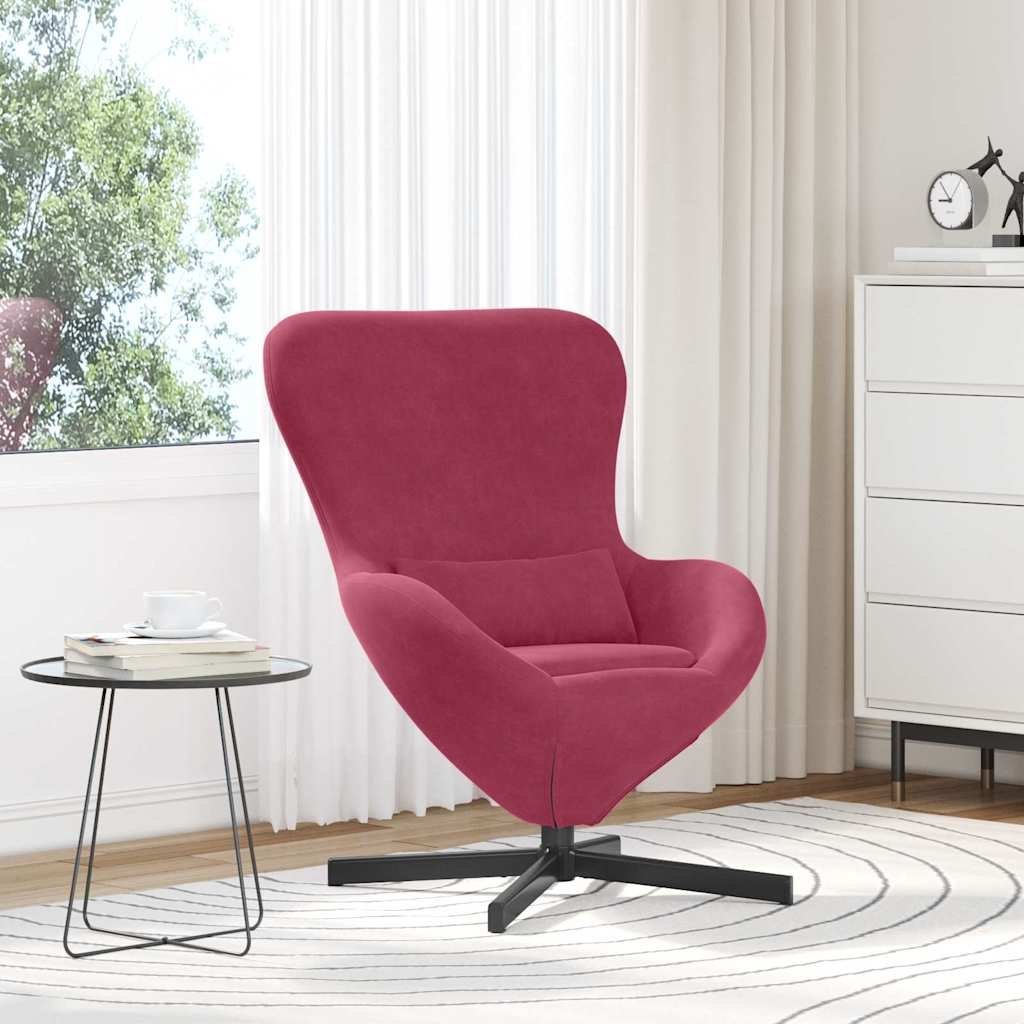 Fotel jajo Czerwone wino 63 x 73 x 90 cm Aksamit