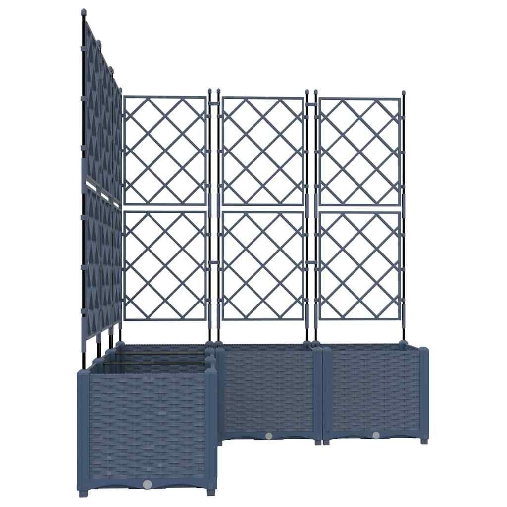 Donica ogrodowa z kratką 5 sztuk Szara 120x120x143 cm Lumarko!