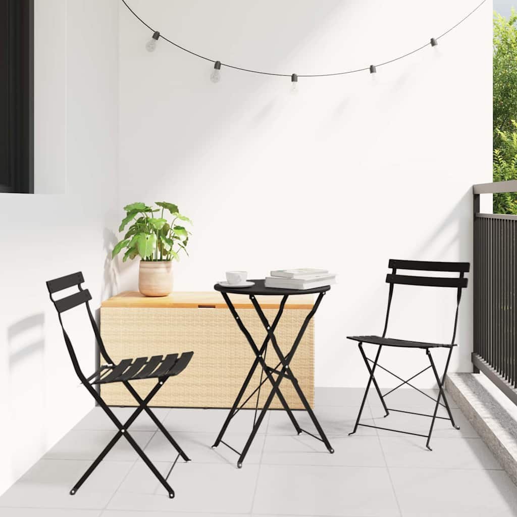 Składany zestaw bistro 3 szt. Antracyt Stal