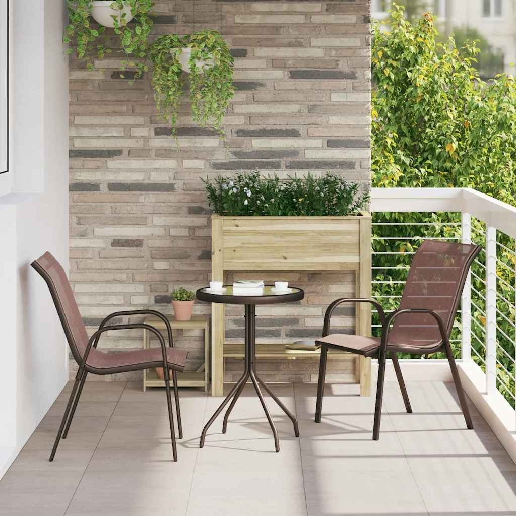 Zestaw Bistro Ogrodowego 3 pcs Brązowy Stal Lumarko!