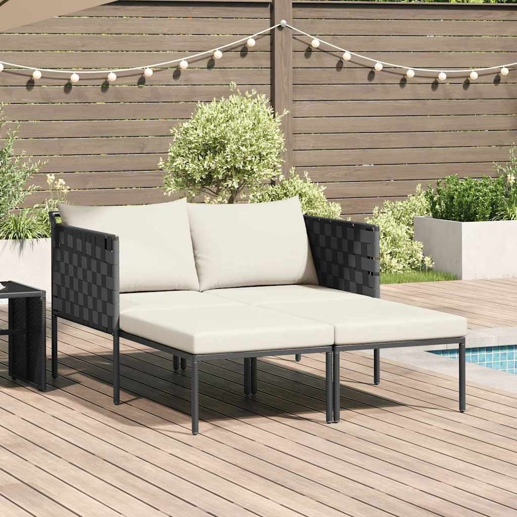Leżak z poduszką 2-osoba Antracyt 115 x 153 x 69.5cm Stal Lumarko!