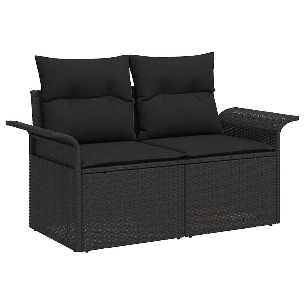 Czarna, 2-osobowa sofa ogrodowa z poduszkami Lumarko!