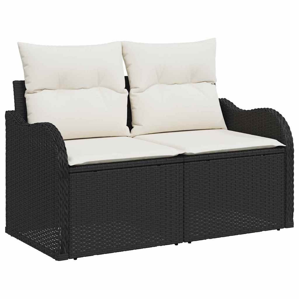 Sofa Ogrodowa z poduszką Czarny 121 x 62 x 69cm polirattan Lumarko!