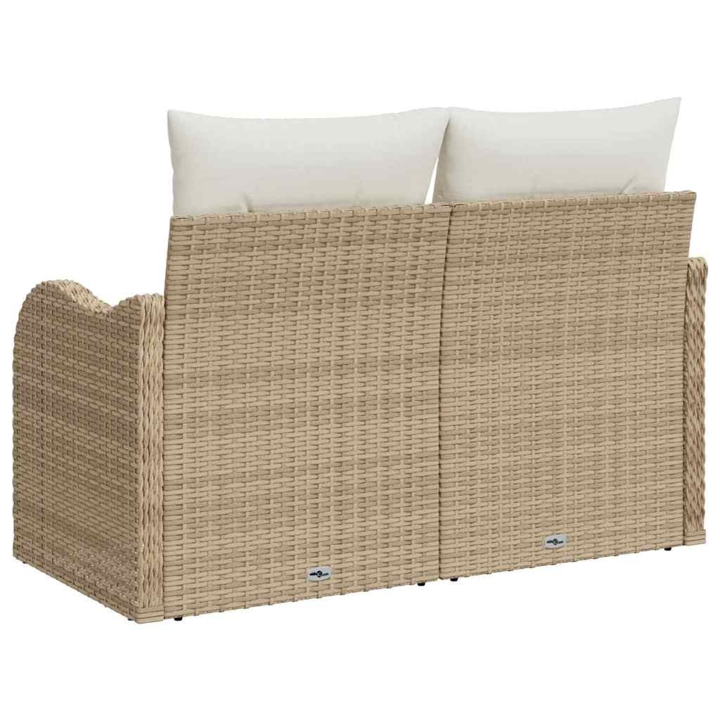 Sofa Ogrodowa z poduszką Beżowy 121 x 62 x 69cm polirattan Lumarko!