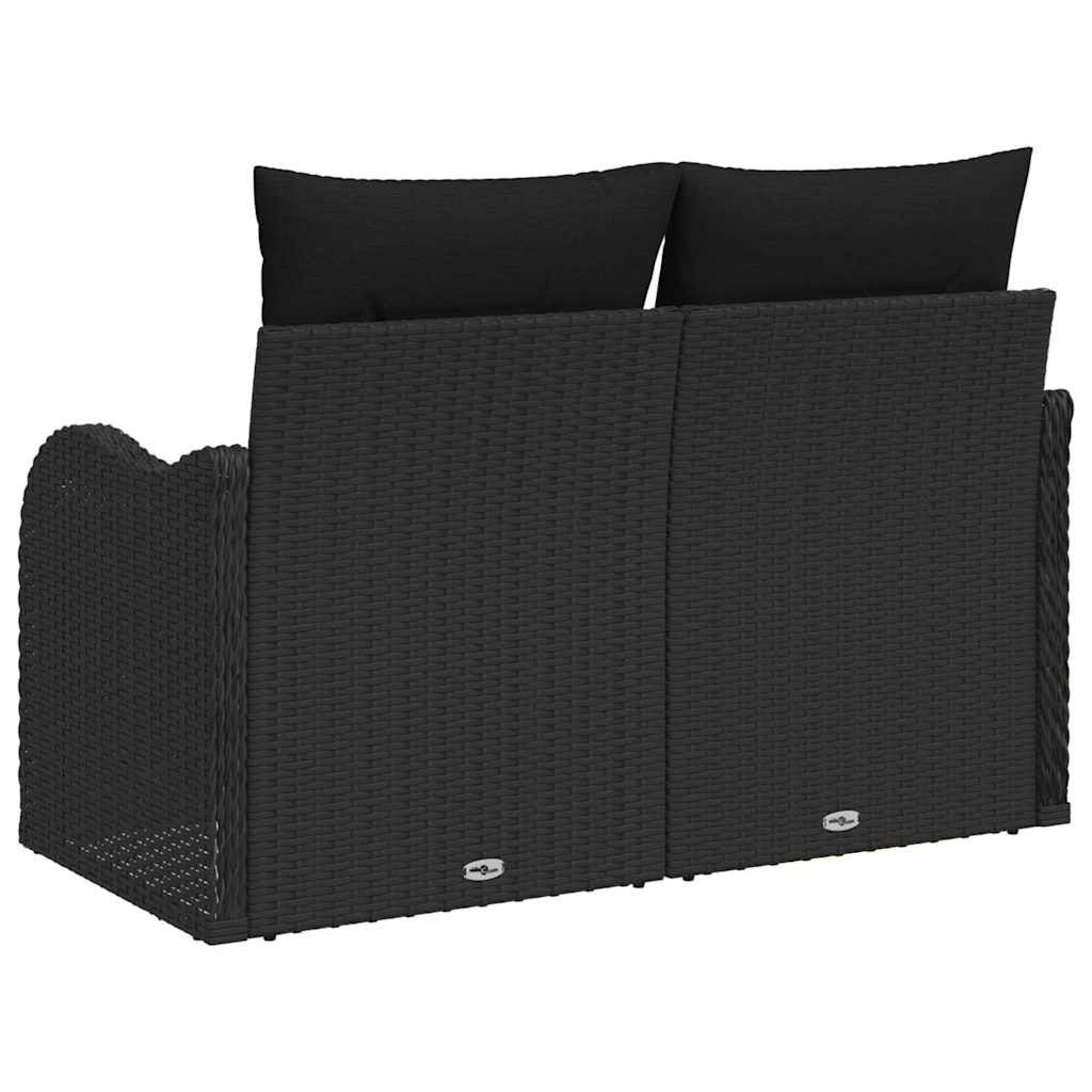 Sofa Ogrodowa z poduszką Czarny 121 x 62 x 69cm polirattan Lumarko!