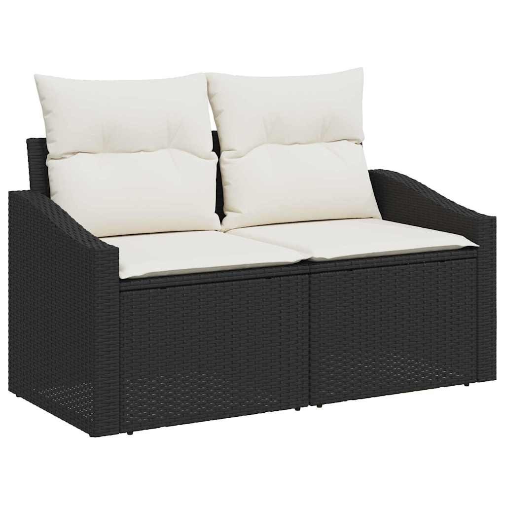 Sofa Ogrodowa z poduszką Czarny 123 x 62 x 69cm polirattan Lumarko!