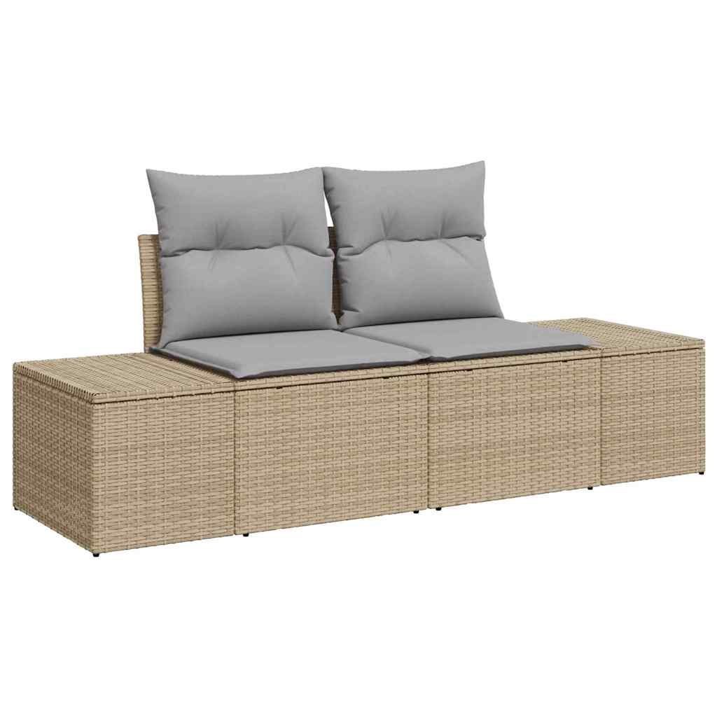 Sofa ogrodowa dla 2 osób od z beżowymi poduszkami Lumarko!