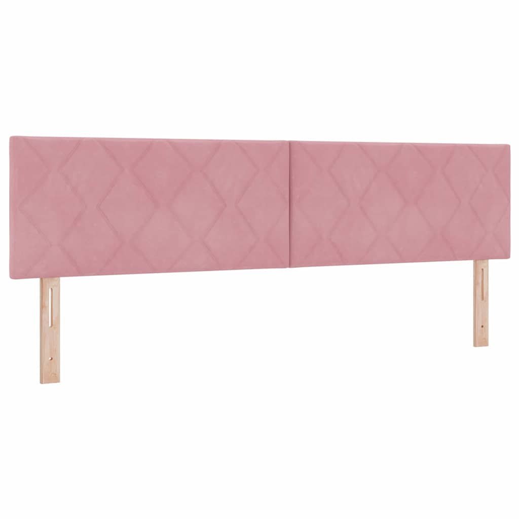 Różowe wezgłowie Diamond Blocks, 180 cm z aksamitnej tkaniny Lumarko!