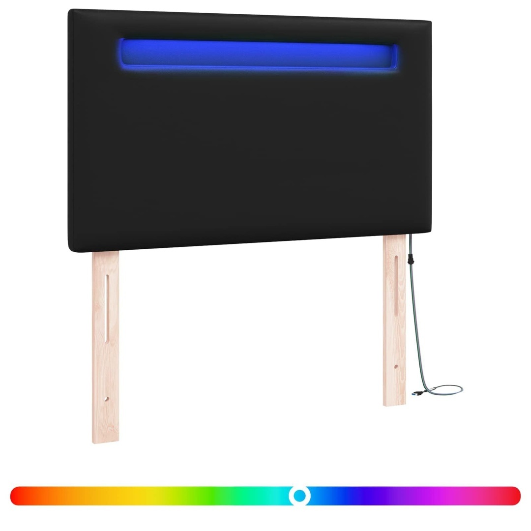 Wezgłowie Proste Czarny 100 cm Sztuczna Skóra Lumarko!
