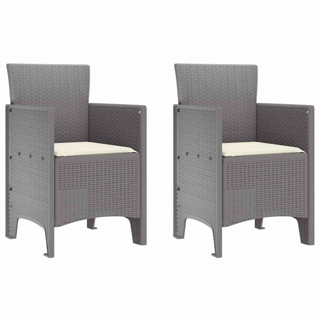 Krzesło Ogrodowe 2 pcs Jasnoszary 53 x 49 x 85 cm PP Lumarko!