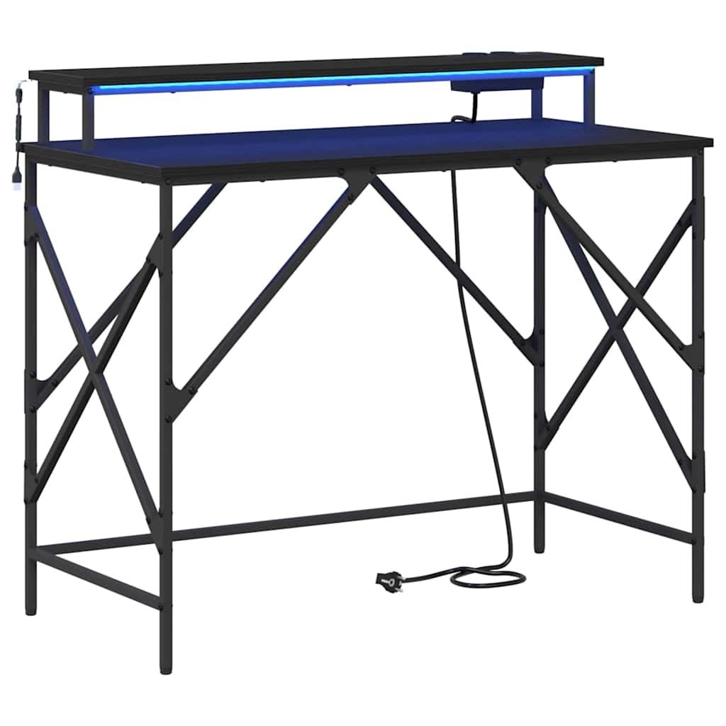 Biurko Czarny dąb 100 x 50 x 86.5 cm Materiał drewnopochodny Lumarko!