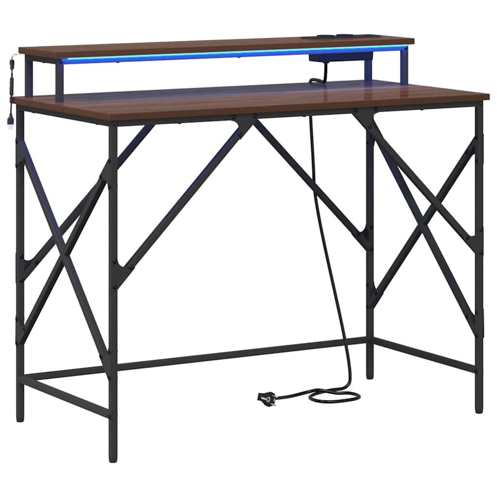 Biurko Brązowy dąb 100 x 50 x 86.5 cm Materiał drewnopochodny Lumarko!