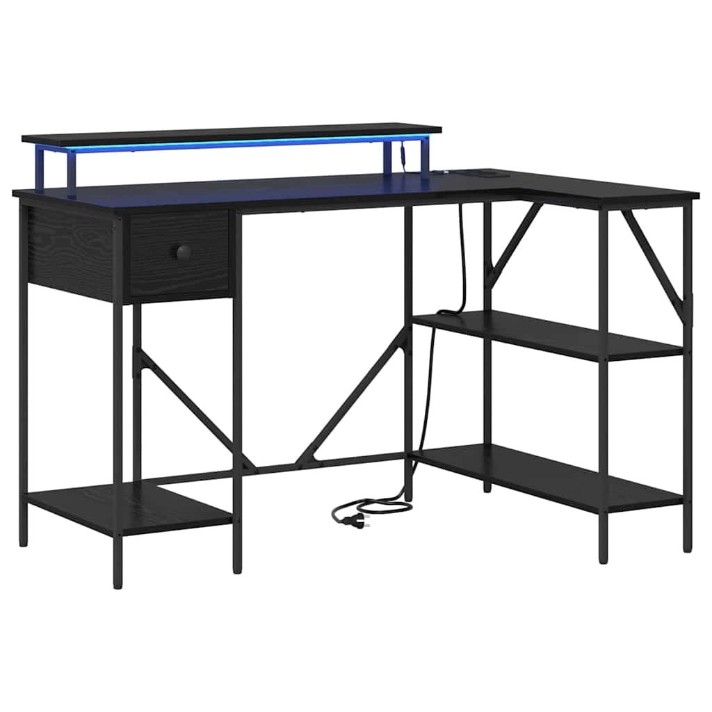 Biurko Czarny dąb 120 x 79 x 86.5 cm Materiał drewnopochodny Lumarko!