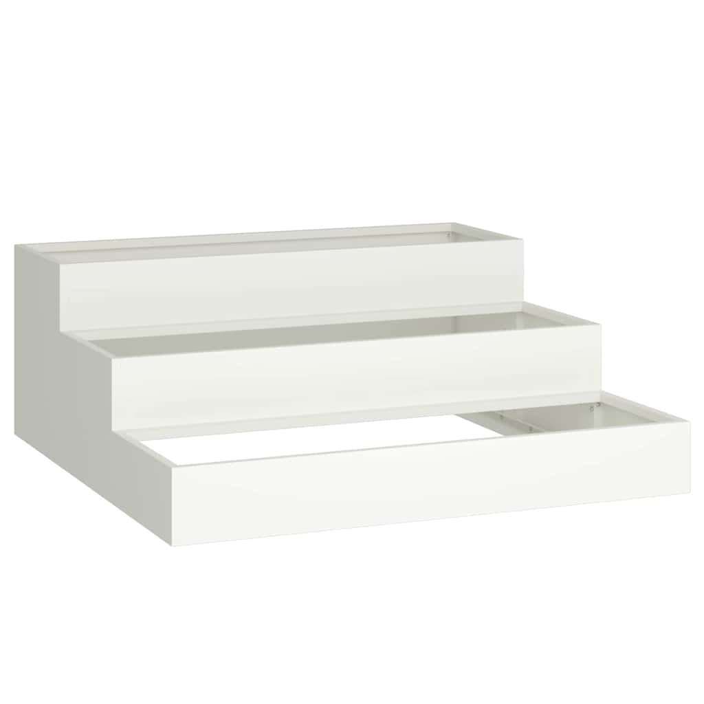 Doniczka ogrodowa Biały 90 x 90 x 35 cm Stal Lumarko!